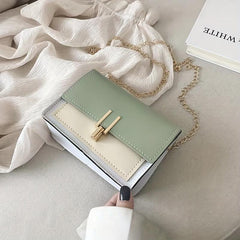 Chain Crossbody Bag Square Shoulder Bag Women's Small PU Flap Purse