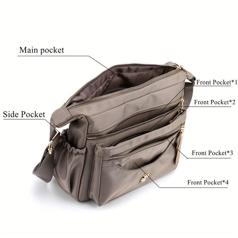 Casual Solid Hobo Bag Zipper Shoulder Bag Women's Versatile Bag