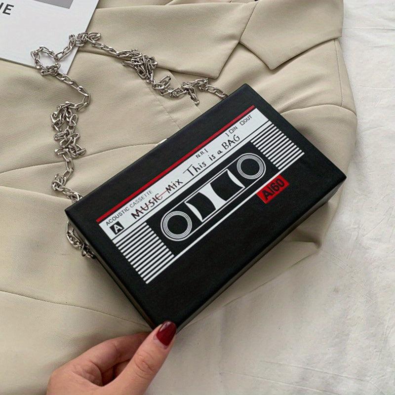 Radio Shaped Crossbody Bag Vintage Chain Shoulder Bag