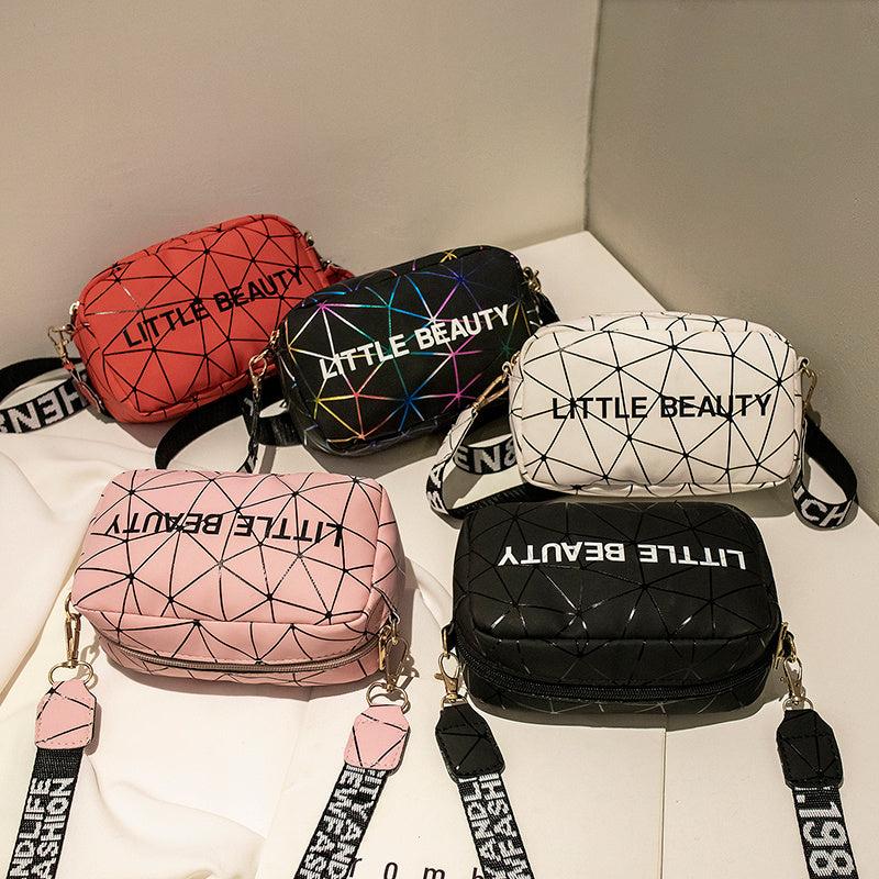 Geometric Crossbody Bag Mini Holographic Square Purse Faux Leather Shoulder Bag