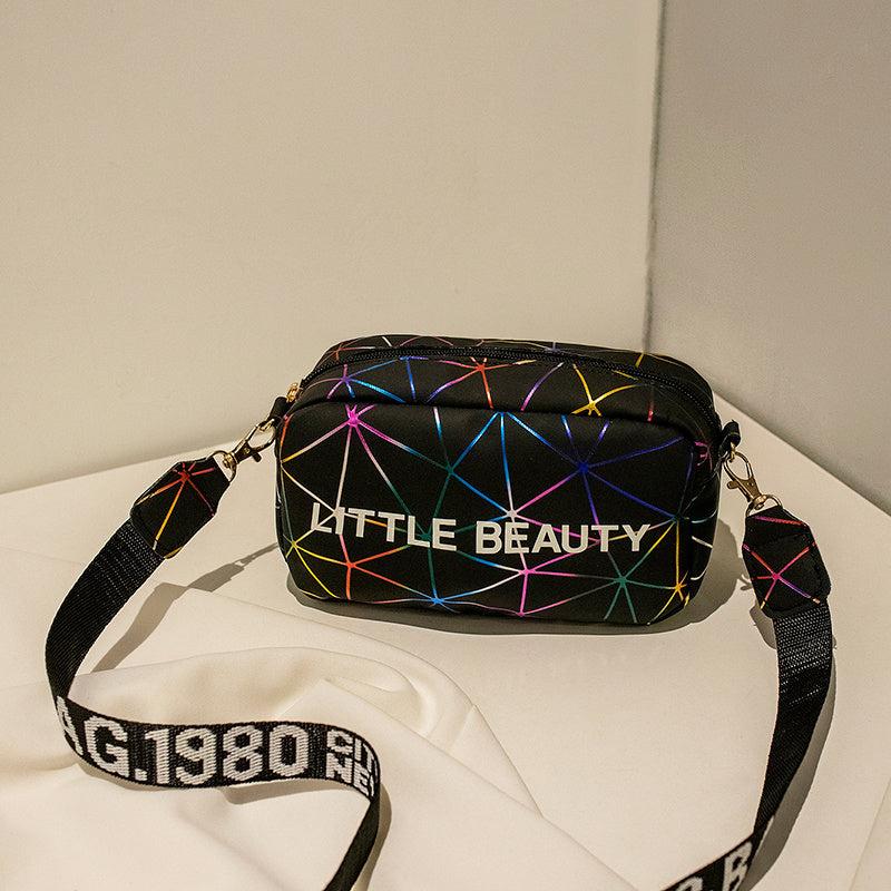 Geometric Crossbody Bag Mini Holographic Square Purse Faux Leather Shoulder Bag