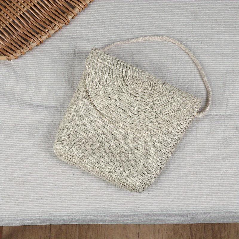 Straw Woven Crossbody Bag Boho Style Shoulder Bag For Women