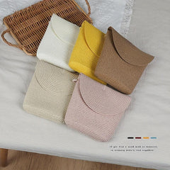 Straw Woven Crossbody Bag Boho Style Shoulder Bag For Women