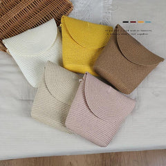 Straw Woven Crossbody Bag Boho Style Shoulder Bag For Women