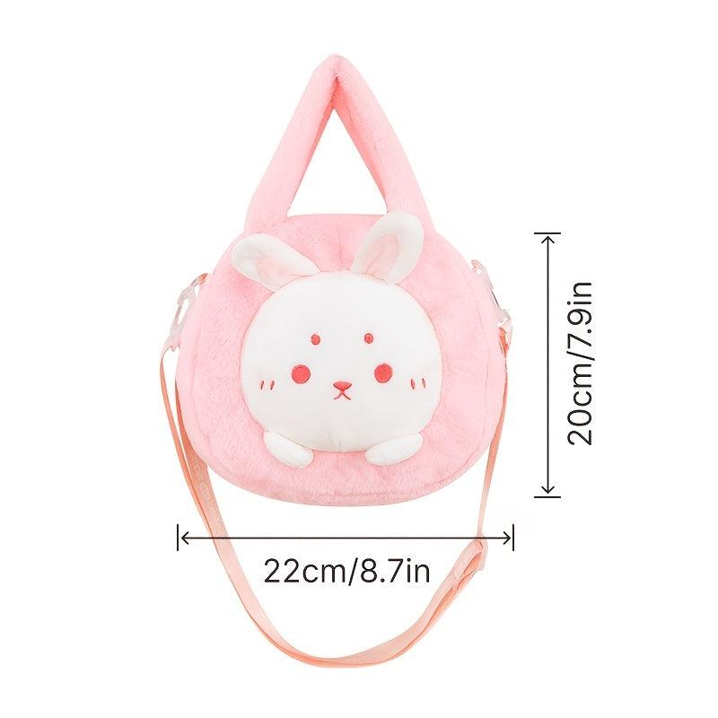 Plush Zipper Crossbody Bag Rabbit&Bear&Turtle Handbag for Women
