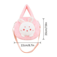 Plush Zipper Crossbody Bag Rabbit&Bear&Turtle Handbag for Women
