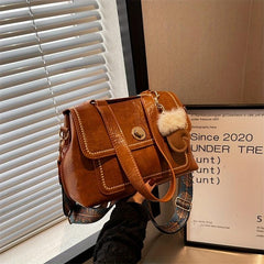 Vintage Messenger Bag Women Ethnic Strap Crossbody Faux Leather Purse