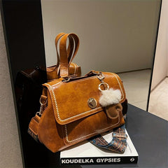 Vintage Messenger Bag Women Ethnic Strap Crossbody Faux Leather Purse