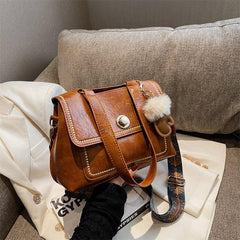 Vintage Messenger Bag Women Ethnic Strap Crossbody Faux Leather Purse