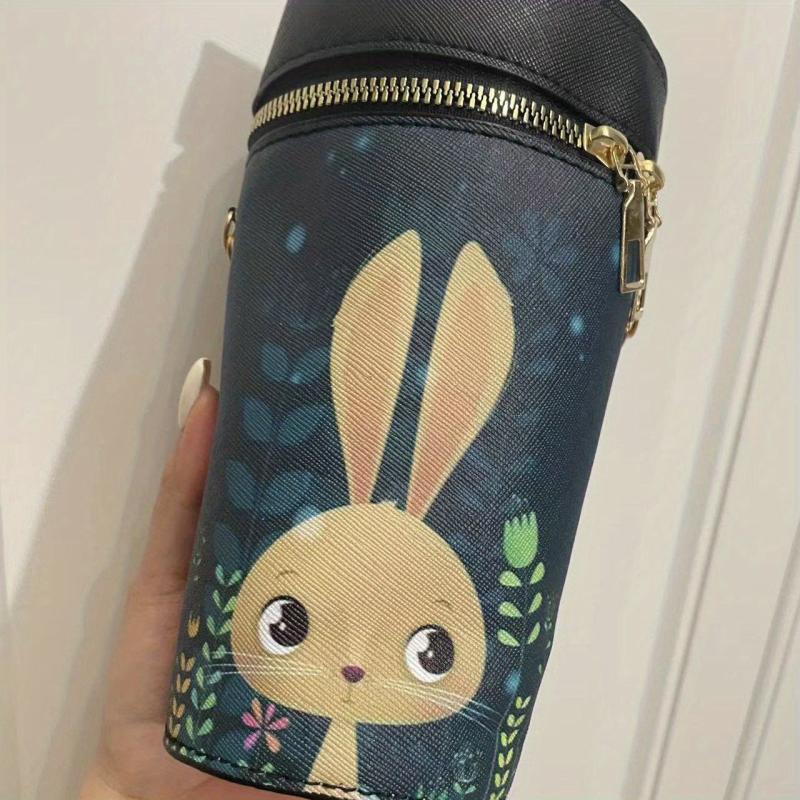 Animal Pattern Cylinder Bucket Bag Mini Chain Crossbody Purse