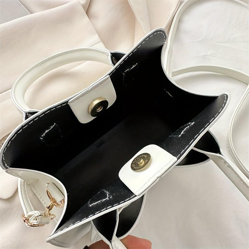 Bowknot Decor Shoulder Bag Minimalist Satchel Bag