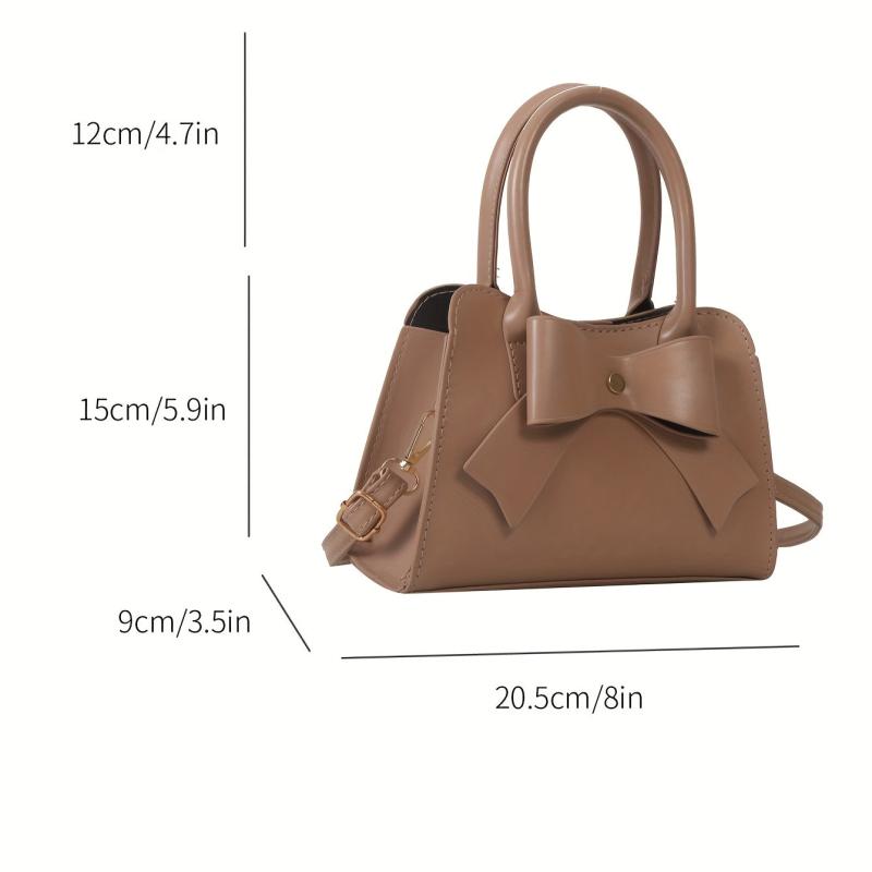 Bowknot Decor Shoulder Bag Minimalist Satchel Bag