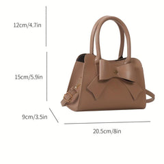 Bowknot Decor Shoulder Bag Minimalist Satchel Bag