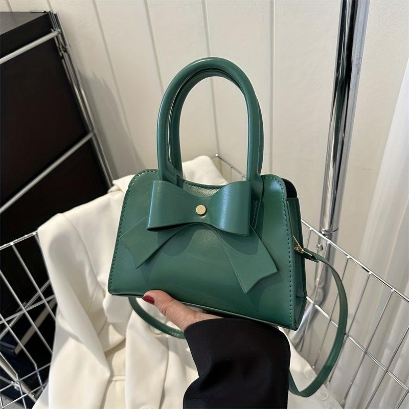 Bowknot Decor Shoulder Bag Minimalist Satchel Bag