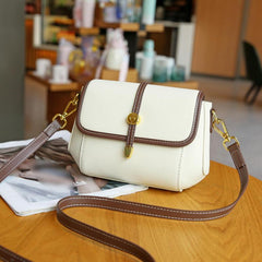 Vintage Leather Crossbody Bag Small Shoulder Bag Women's Flap Purse