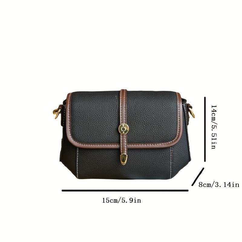 Vintage Leather Crossbody Bag Small Shoulder Bag Women's Flap Purse