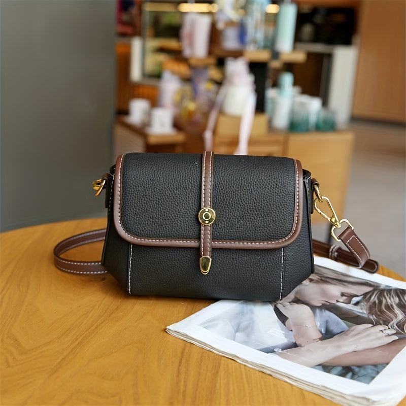 Vintage Leather Crossbody Bag Small Shoulder Bag Women's Flap Purse