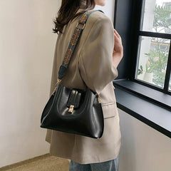 Ethnic Strap Crossbody Bucket Bag Retro Style