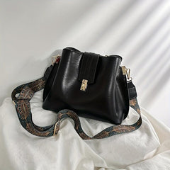 Ethnic Strap Crossbody Bucket Bag Retro Style