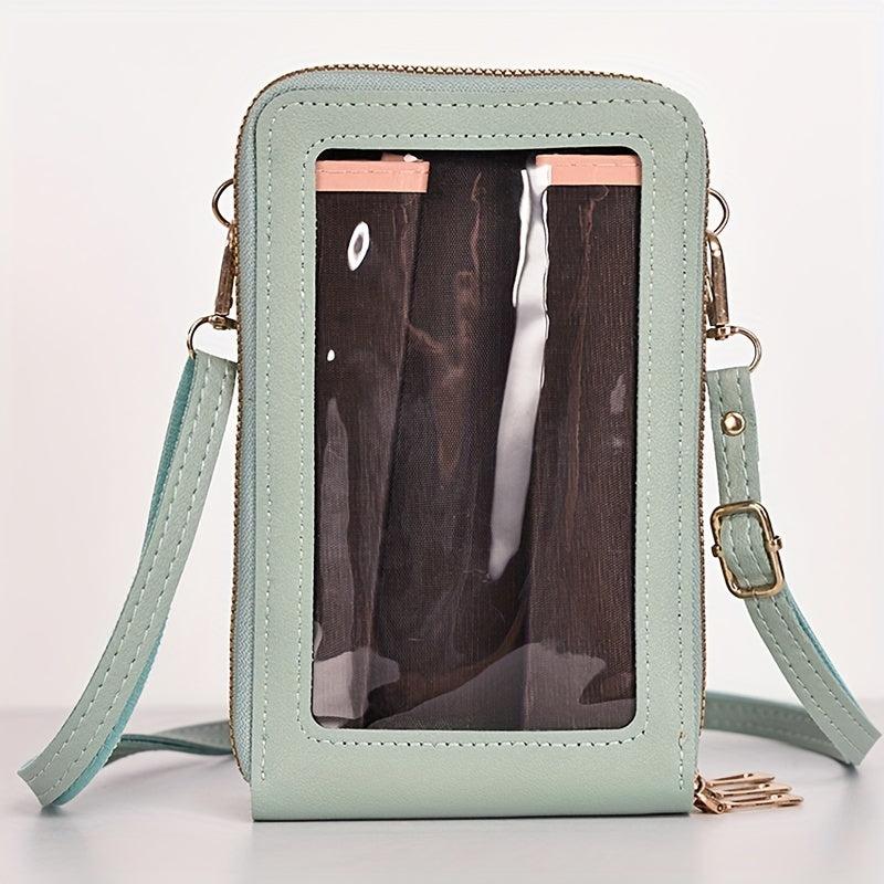 Touch Screen Cell Phone Purse Wallet Small PU Leather Card Pockets Crossbody Bag