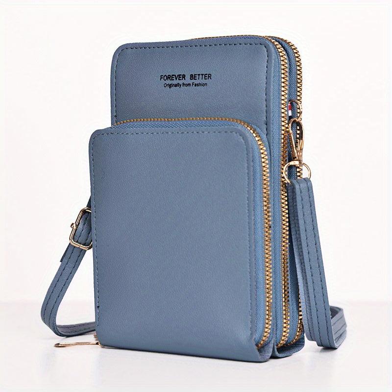 Touch Screen Cell Phone Purse Wallet Small PU Leather Card Pockets Crossbody Bag