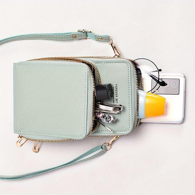 Touch Screen Cell Phone Purse Wallet Small PU Leather Card Pockets Crossbody Bag