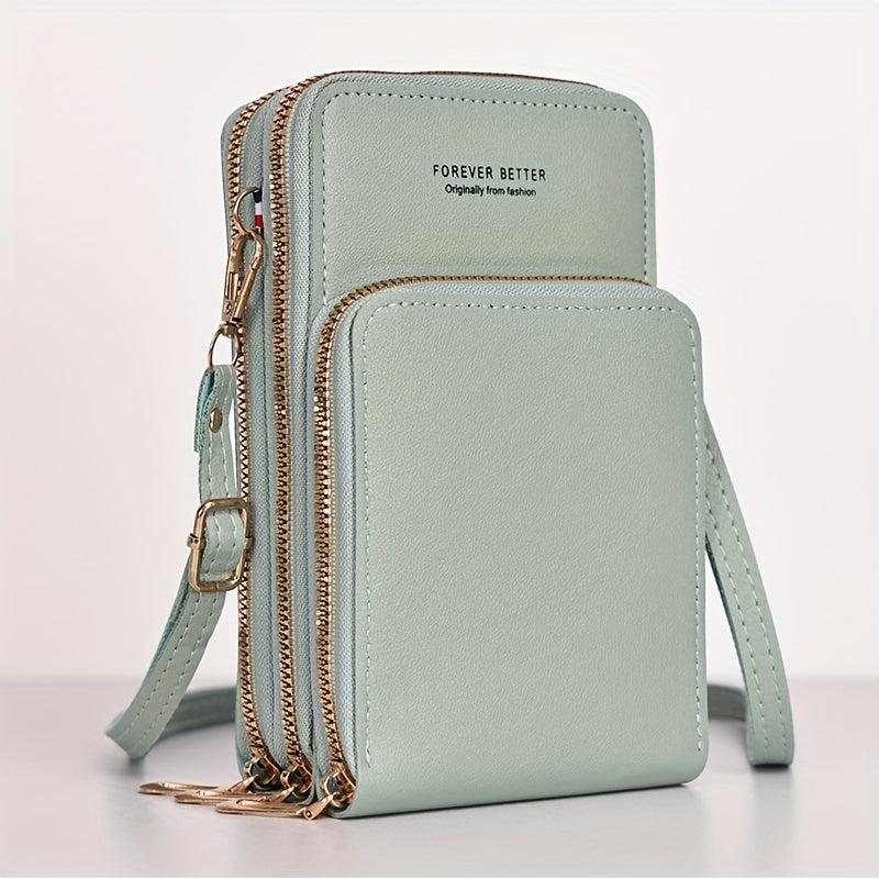 Touch Screen Cell Phone Purse Wallet Small PU Leather Card Pockets Crossbody Bag