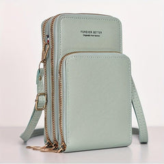 Touch Screen Cell Phone Purse Wallet Small PU Leather Card Pockets Crossbody Bag