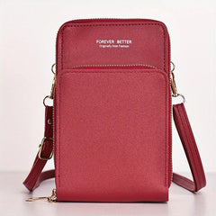 Touch Screen Cell Phone Purse Wallet Small PU Leather Card Pockets Crossbody Bag