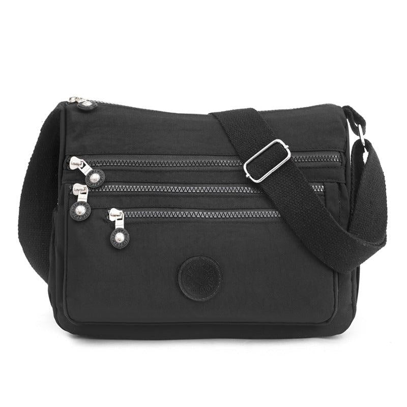 Letter Patch Crossbody Bag Casual Nylon Shoulder Purse