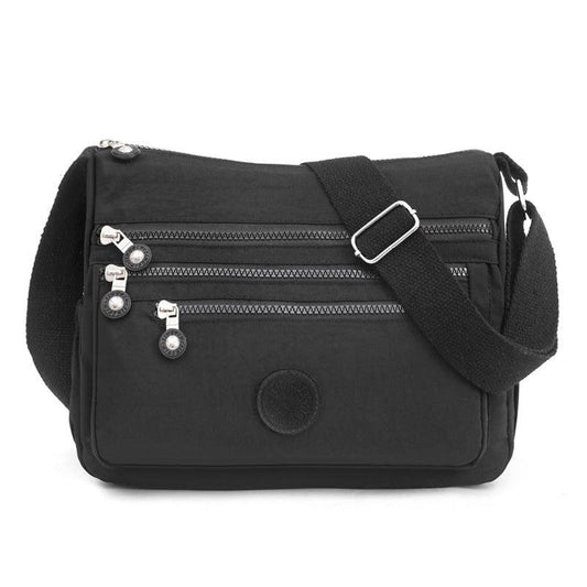 Letter Patch Crossbody Bag Casual Nylon Shoulder Purse