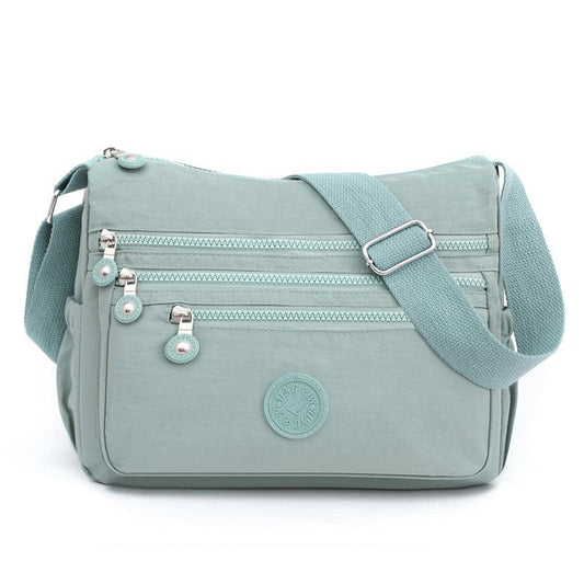 Letter Patch Crossbody Bag Casual Nylon Shoulder Purse