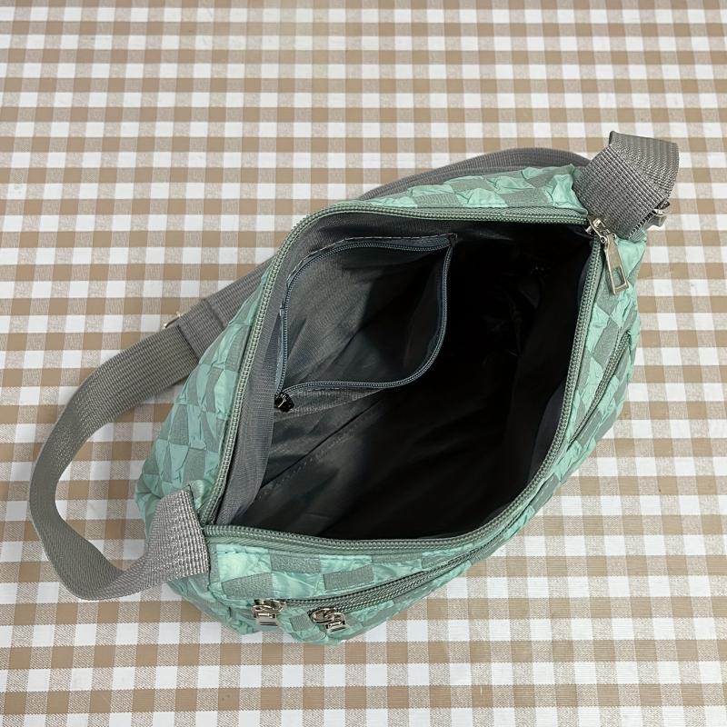 Checkerboard Crossbody Bag Nylon Shoulder Bag