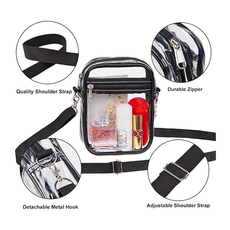 Transparent Waterproof PVC Crossbody Bag Clear Casual Phone Storage Bag