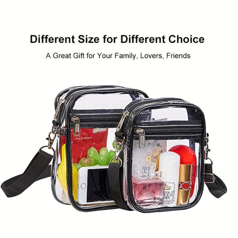 Transparent Waterproof PVC Crossbody Bag Clear Casual Phone Storage Bag