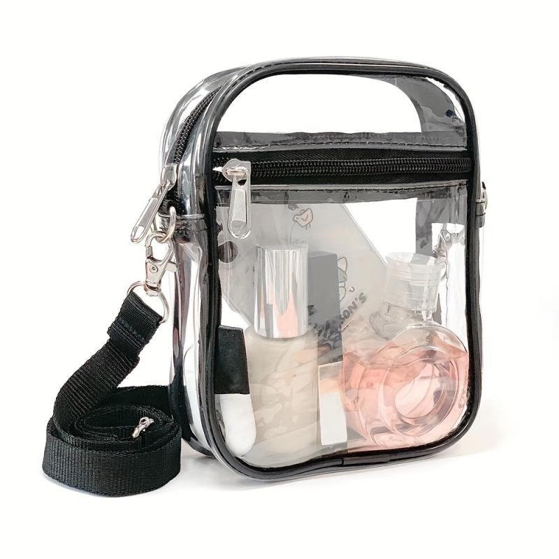 Transparent Waterproof PVC Crossbody Bag Clear Casual Phone Storage Bag
