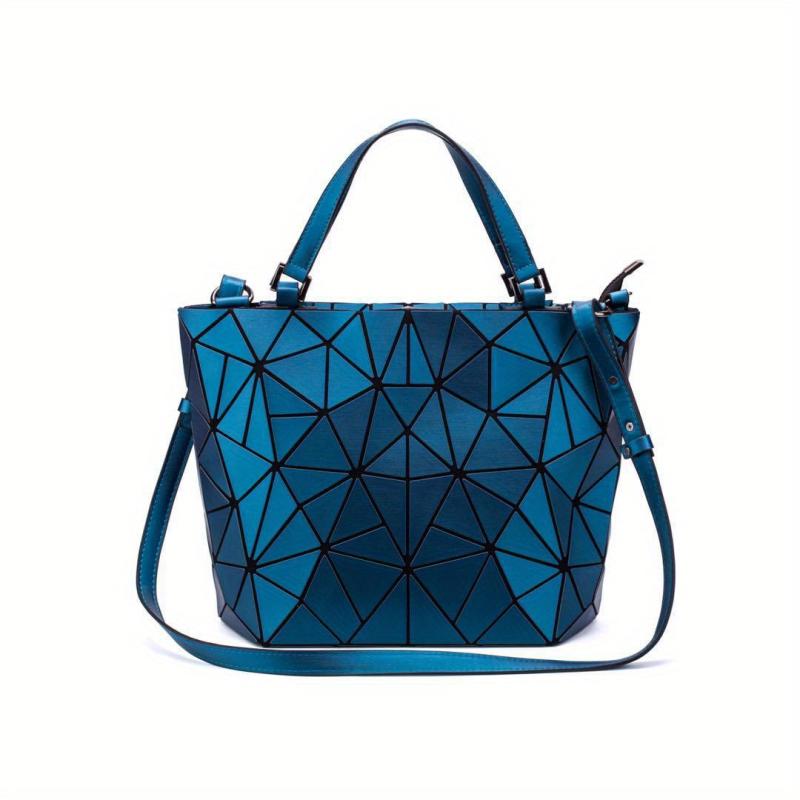 Geometric Luminous Crossbody Bag PU Leather Tote