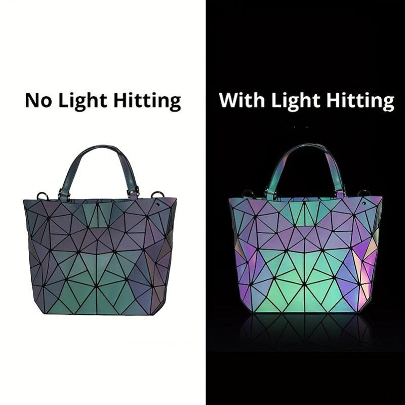Geometric Luminous Crossbody Bag PU Leather Tote