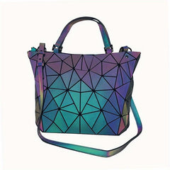 Geometric Luminous Crossbody Bag PU Leather Tote