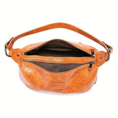 Retro Zipper Underarm Bag Double Layer Crossbody Bag