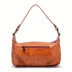 Retro Zipper Underarm Bag Double Layer Crossbody Bag