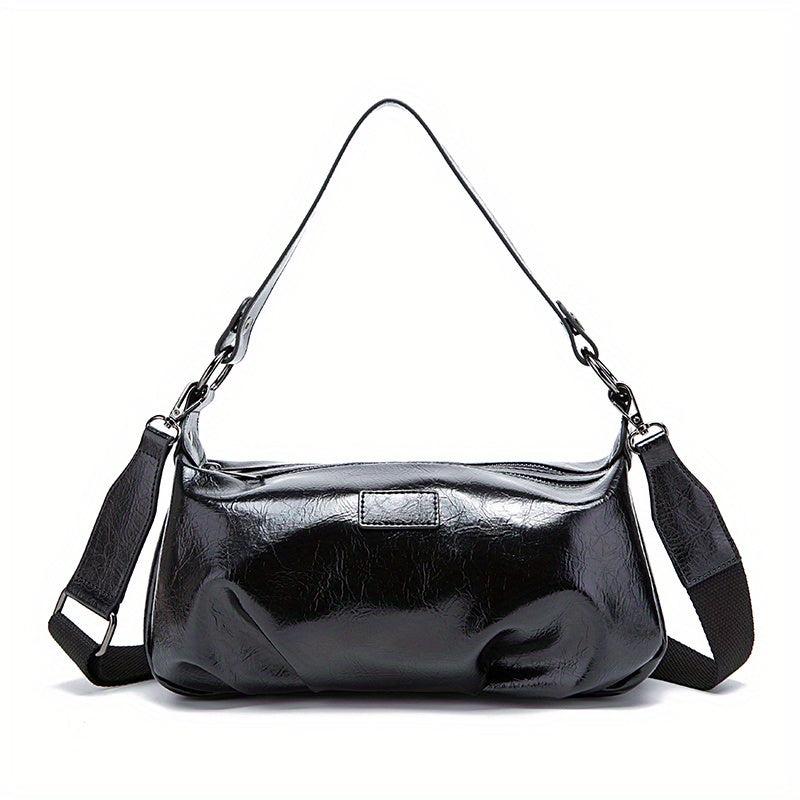 Retro Zipper Underarm Bag Double Layer Crossbody Bag