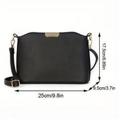 Stylish Crossbody Bag with Metal Decor, PU Leather Shoulder Purse