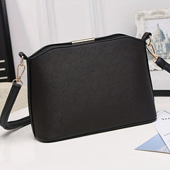 Stylish Crossbody Bag with Metal Decor, PU Leather Shoulder Purse