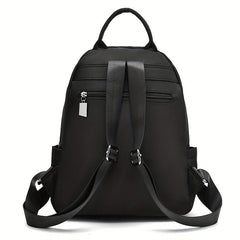 Nylon Backpack Zipper Front Travel Daypack Casual Student Schoolbag