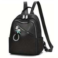 Nylon Backpack Zipper Front Travel Daypack Casual Student Schoolbag