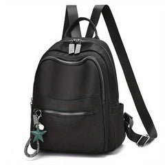 Nylon Backpack Zipper Front Travel Daypack Casual Student Schoolbag