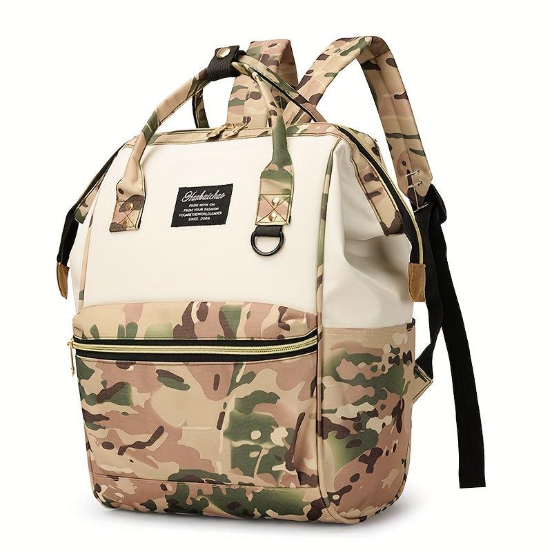 Camouflage Tote Backpack Colorblock Rucksack Diaper Bag