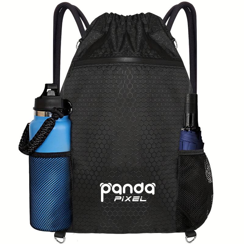 Honeycomb Pattern Drawstring Backpack Water Resistant Gym Bag