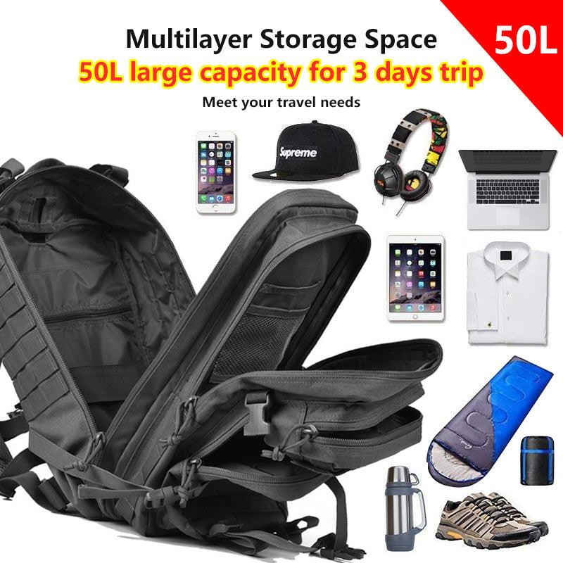 50L Army Military Tactical Backpack Waterproof Rucksack